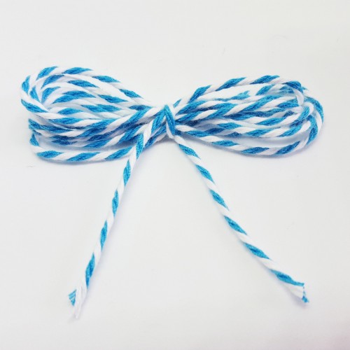 Σπάγγος βαμβακερός λευκό με μπλε 