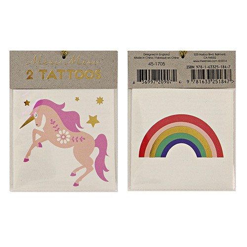 Τατουάζ Μονόκερος και Ουράνιο Τόξο - Unicorn & Rainbow Tattoos Meri Meri