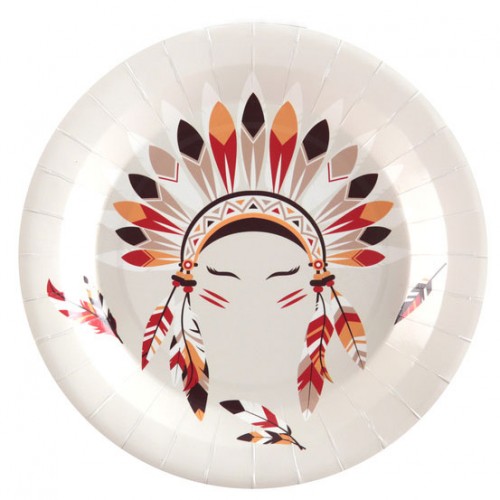 Χάρτινα Πιάτα Ινδιάνος Και Καουμπόι 