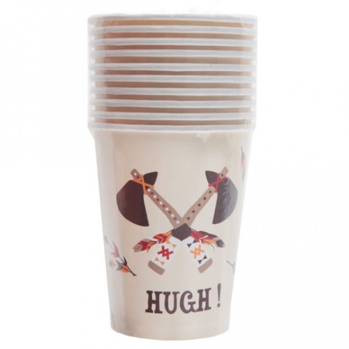 Χάρτινα Ποτήρια Ινδιάνος Και Καουμπόι 