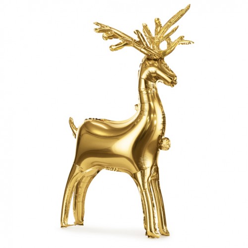 Μεταλλικό Μπαλόνι Χρυσός Τάρανδος Μικρός-Standing Balloon