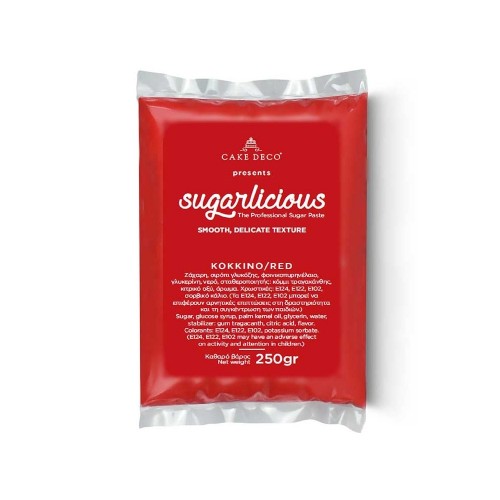 Ζαχαρόπαστα Sugarlicious Κόκκινο 250gr