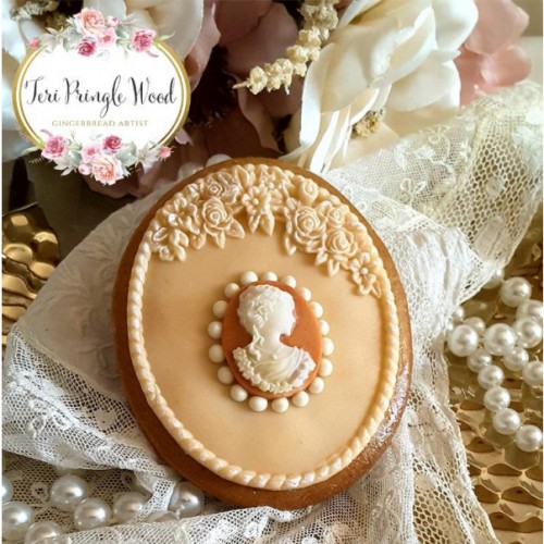 Καλούπι Σιλικόνης της Katy Sue - Οβάλ Πλακέτα (Petite Fleur Oval Plaque)